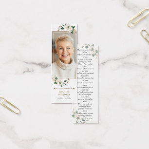 Magnolia Foto Memorial Funeral Poem Bookmark