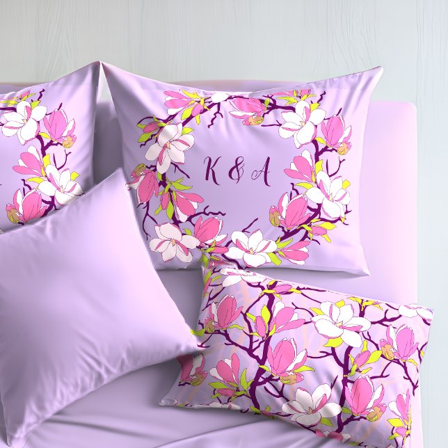Magnolia Personalizada em Mala Estourada (Blooming Magnolia Personalized Pillowcase)
