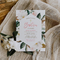 magnólia quadro floral Convite Baptism