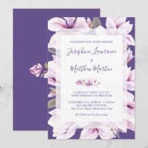 Magnolia Violet Convites De Casamento Floral