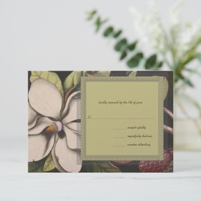 Magnolia Wedding RSVP (Em pé/Frente)