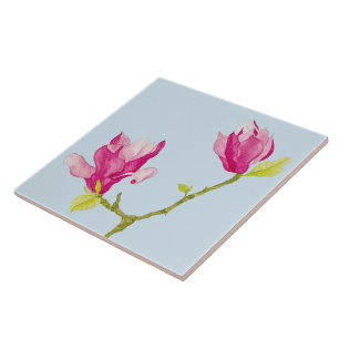 Magnólias da tulipa em um azulejo (2)