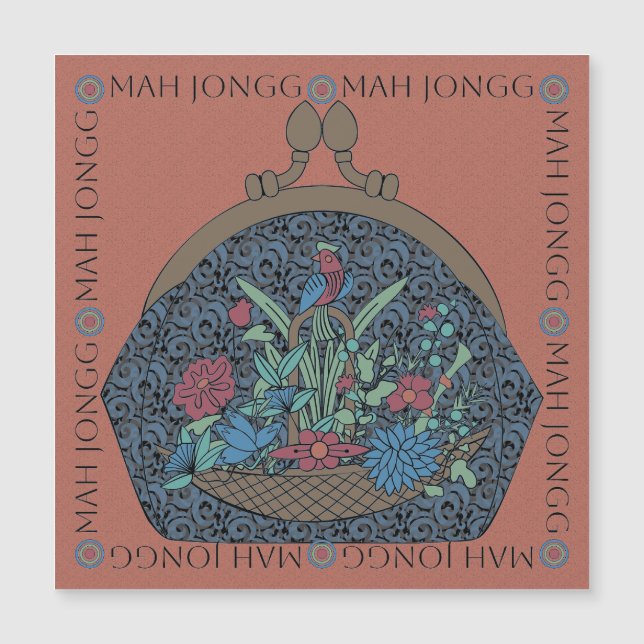 Mah Jongg Flower Purse Magnet (Frente)