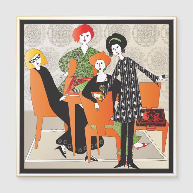 Mah Jongg Game Flat Magnet (Frente)