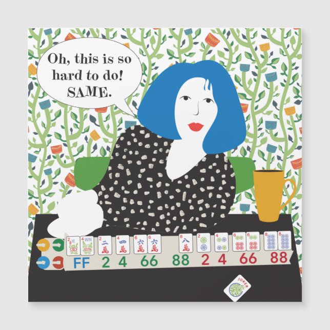 Mah Jongg Joker Discard Flat Magnet (Frente)