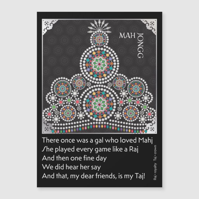 Mah Jongg Limerick Taj Flat Magnet (Frente)