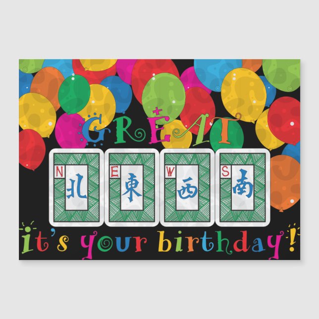 Mah Jongg NEWS Birthday Magnet (Frente)