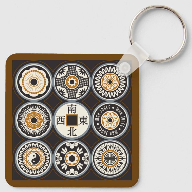 Mah Jongg One Dots Coin Chaveiro (Verso)