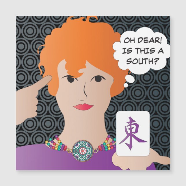 Mah Jongg Sayings Winds Magnet Card (Frente)