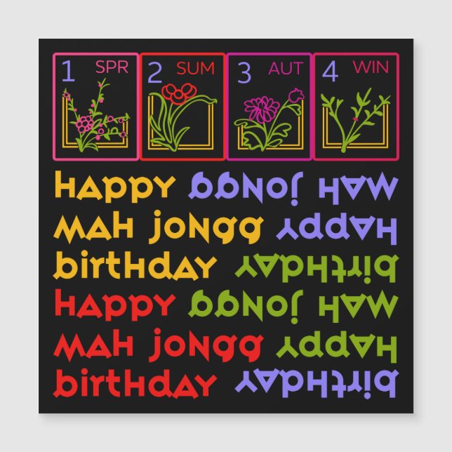 Mah Jongg Seasons Birthday Magnet (Frente)