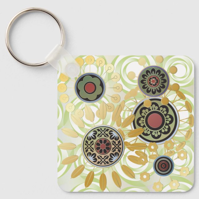 Mah Jongg Starburst Dots Chaveiro (Frente)