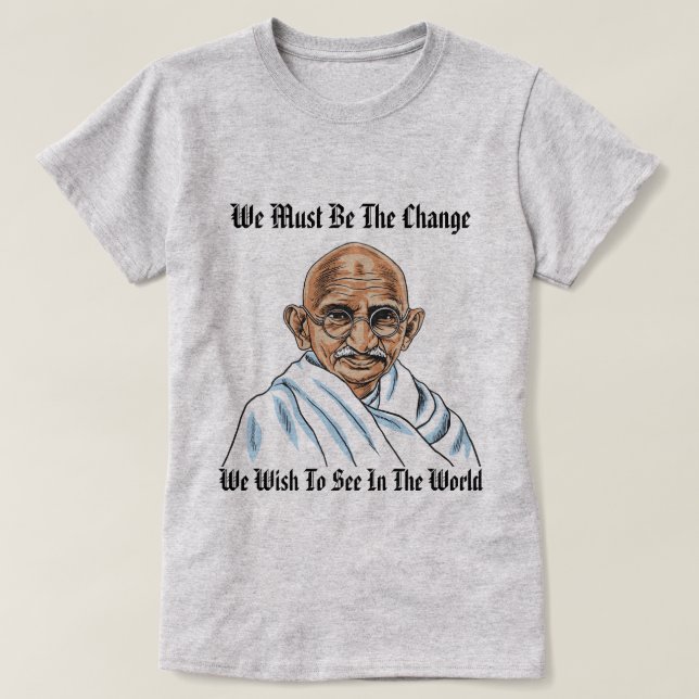 Mahatma Gandhi Citação! T-Shirt feminino (Frente do Design)