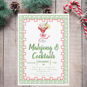 Mahjong e Cocktails, Festa de Natal, Watercolor