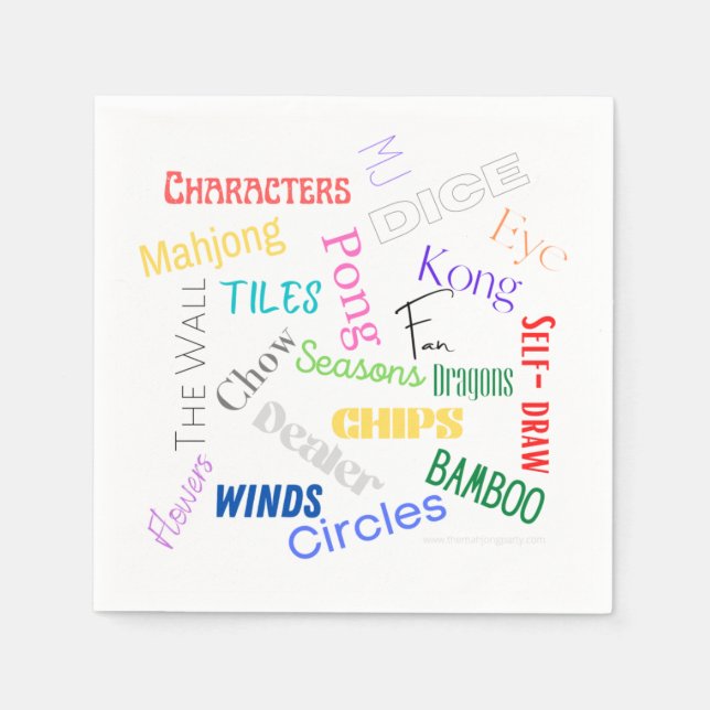 Mahjong teme guardanapos de papel (Frente)