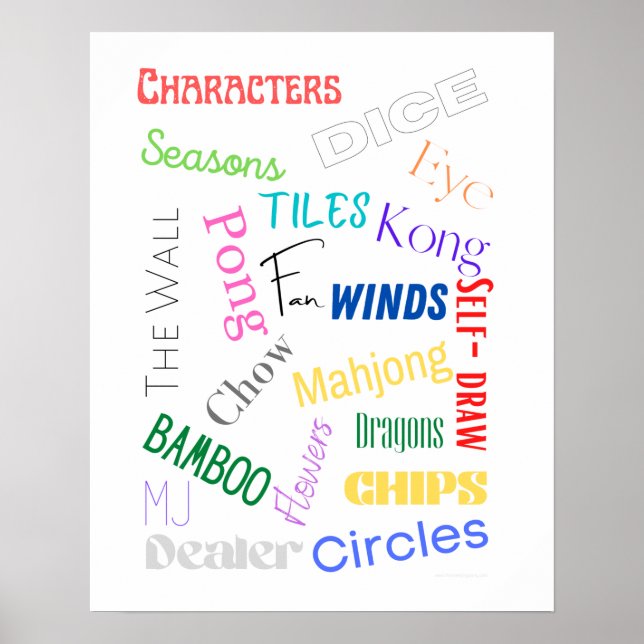 Mahjong Words Poster (Frente)