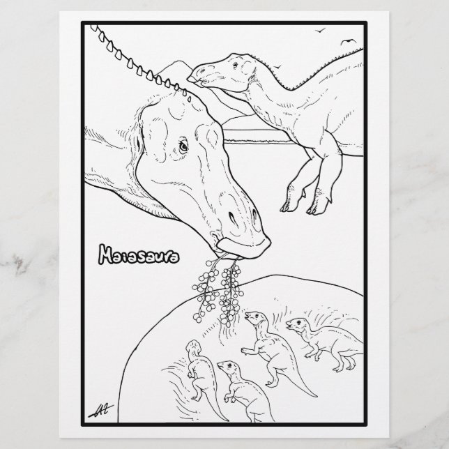 Maiasaura - Página de cores. (Frente)