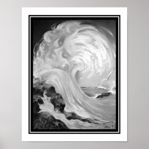 "Maid of the Mist" B&W 1937 Art Deco Impressão