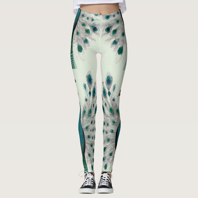 Maiestoso Esplendor As Leggings Boho Peacock (Frente)