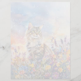 Maine Coon Cat - Folha de Papel de 8,5" x 11"