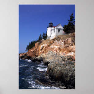 Maine do Farol de Cabeça de poster / Bass Harbor
