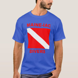 Maineiac Divers Dive Flag Logotipo Dark T-shirt