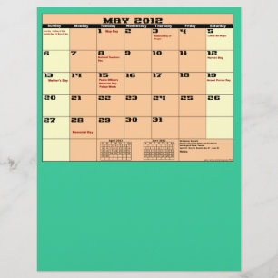 Maio. Calendário 2012 Folheto Multipropósito de 13