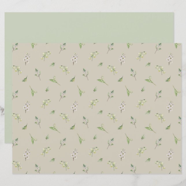 Maio Mês de Nascimento Flor Hawthorn Lily Do Vale (Frente/Verso)