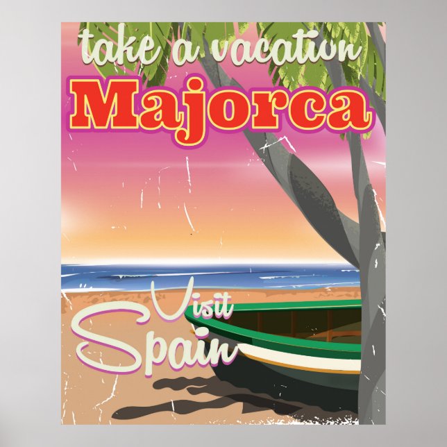 Maiorca, Poster de férias de praia de Espanha (Frente)
