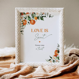 Maiores laranjas nos citrinos O amor é Poster doce