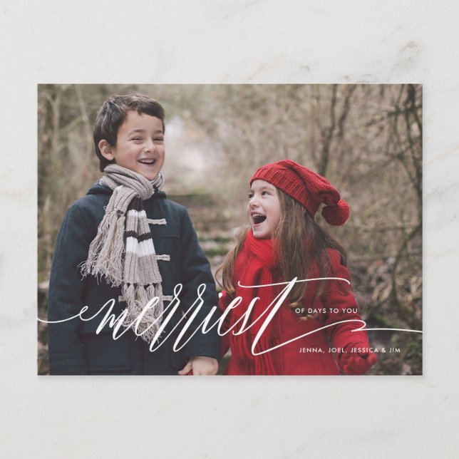 Mais alegre do cartão do feriado do Natal dos dias (Frente)