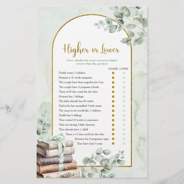 Mais alto Greenery Storybook ou Cartão de Jogos In (Frente)