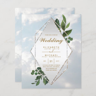 MAIS BAIXO ORÇAMENTO Convites para Casamento Verde