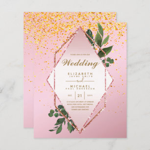 MAIS BAIXO ORÇAMENTO Convites para Casamento Verde