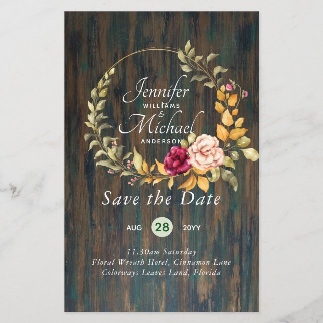 Mais Baratos Save The Dates Coroa Floral ORÇAMENTO (Frente)