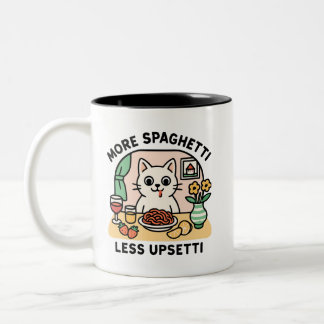 Mais espaguete menos caneca de gato mais alta