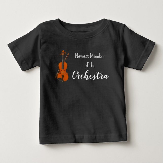 Mais Novo Membro da Camisa de Orquestra de Violino (Frente)