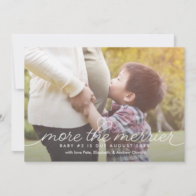 Mais o Cartão de Anúncio de Gravidez Merrier (Frente)