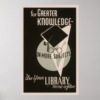 Mais Poster vintage WPA da Knowledge Library 1940