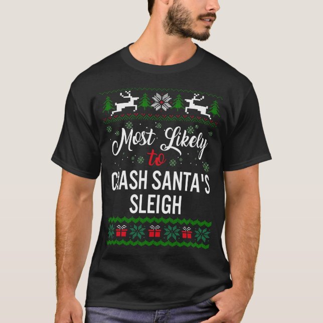 Mais Provável Para Travar Camisas De Papai noel, M (Frente)