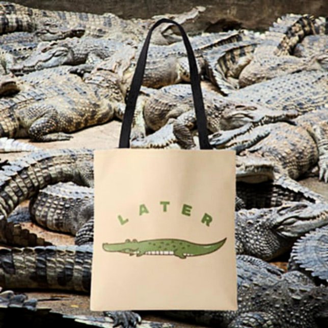Mais Tarde Alligator Tote Bag - Quirky Farewell De (Criador carregado)