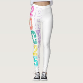 Mais velho 2025 Leggings brancas e pastel