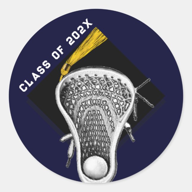 Mais velho de Lacrosse Adesivo redondo clássico (Frente)