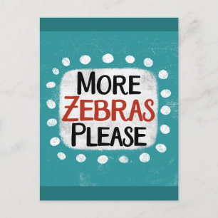 Mais Zebras Por Favor Cartão Postal