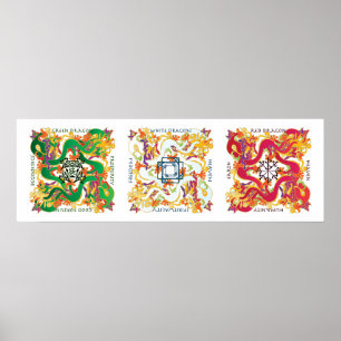 Maj Jongg Dragon Poster