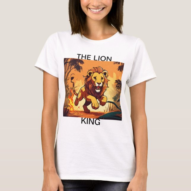 "Majestade Flamejante - Camiseta Roar do Leão" (Frente)