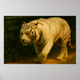 Majestade Tigre Branca - Impressão de Arte de Vida