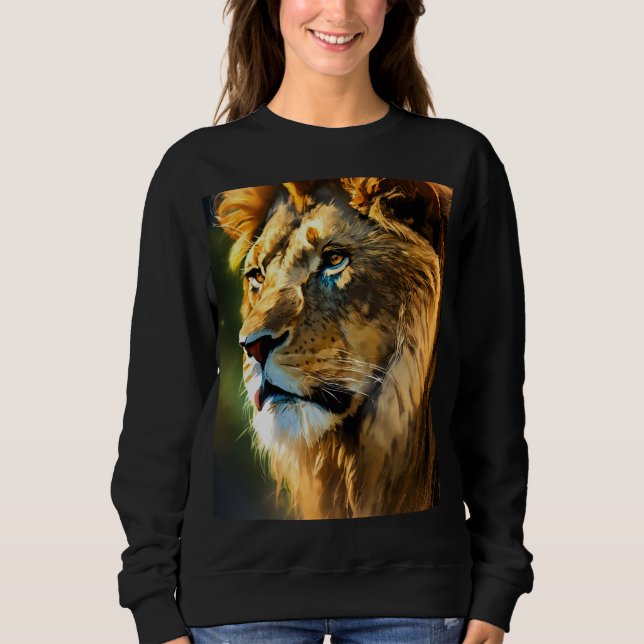 Majestic Lion Drawing T-Shirt | Hand-Drawn Wild An (Frente)