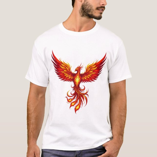 Majestic Phoenix T-Shirt – Fiery Rebirth Mythical  (Frente)