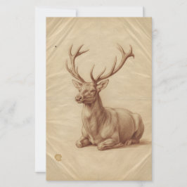 Majestoso Veado Pintura a Óleo da Vida Selvagem -