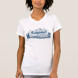 Makassar T-Shirt - Nome da Cidade Náutica Teto Grá